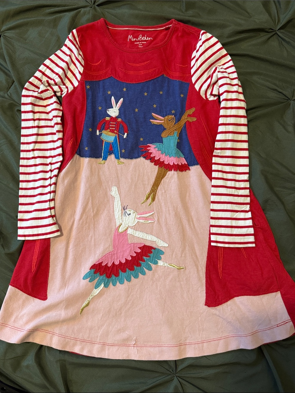Mini Boden Red & Pink Ballerina Bunny Dance Dress